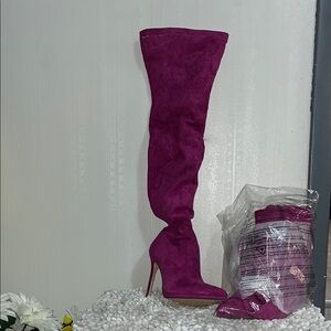 Women's Berry Suede Over-the-Knee Boots